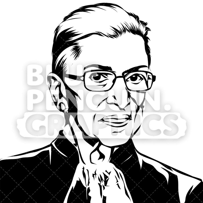 Download Justice Ruth Bader Ginsburg Silhouette — Blue Penguin Graphics