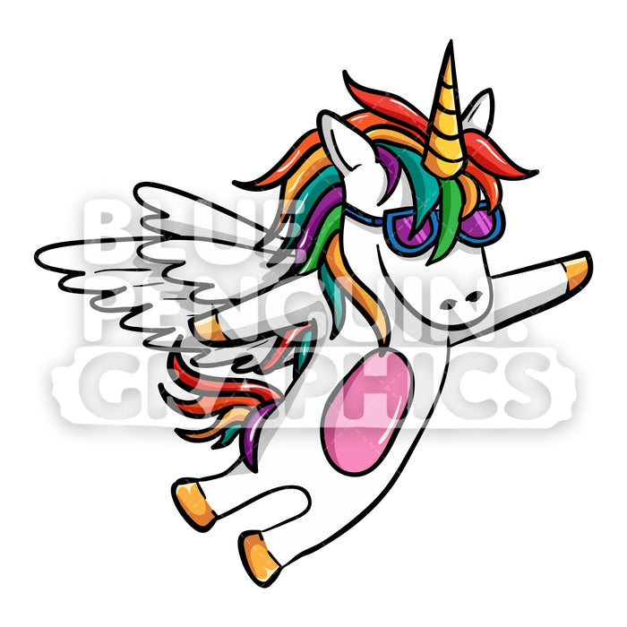 Download Unicorn Flying With Wings Vector Cartoon Clipart ...
