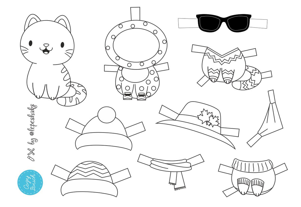 Paper Dolls for Children. FREE PRINTABLES – Cozy Pouch
