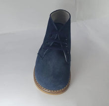 Shawn & Jeffery Navy Lace up Suede Booties