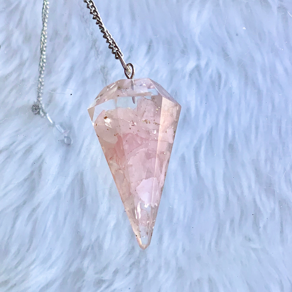 crystal rose quartz pendulum