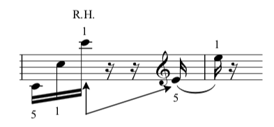 Fur elise music sheet, bar 13 in the bass clef.  Photo credit: the complete classical piano course.