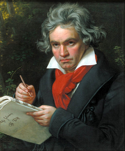 Beethoven with manuscript and pencil
