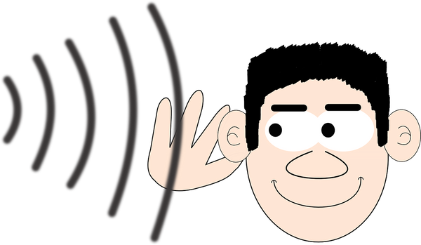 cartoon picture of man listening