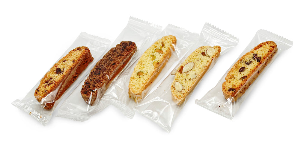 Individually wrapped biscotti
