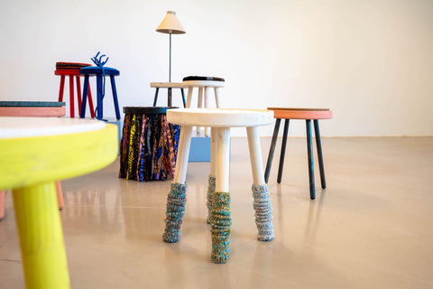 No time to waste stool exhibition and danish design collaboration