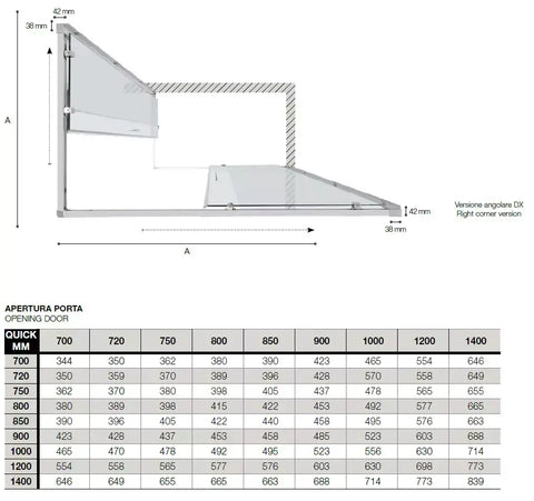 Box doccia Colacril Quick spazio di ingresso