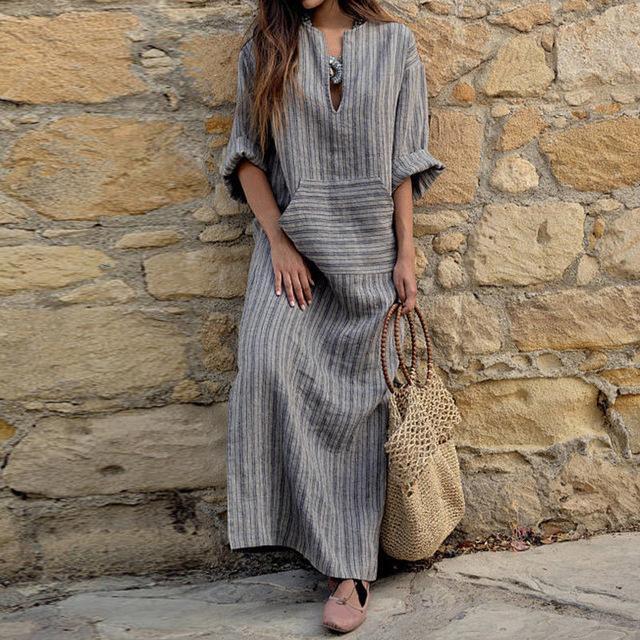 long loose cotton dresses