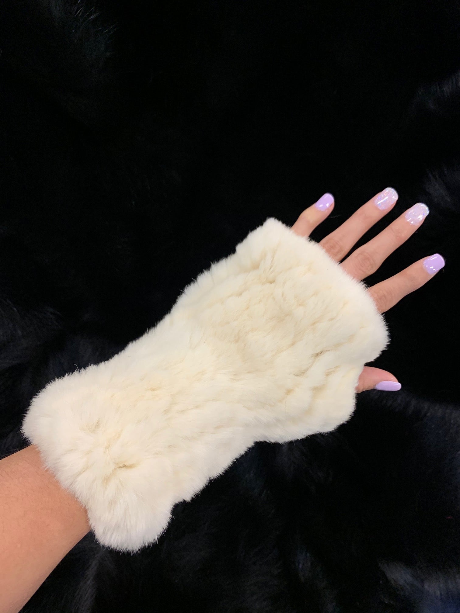 rabbit fur fingerless gloves wholesale