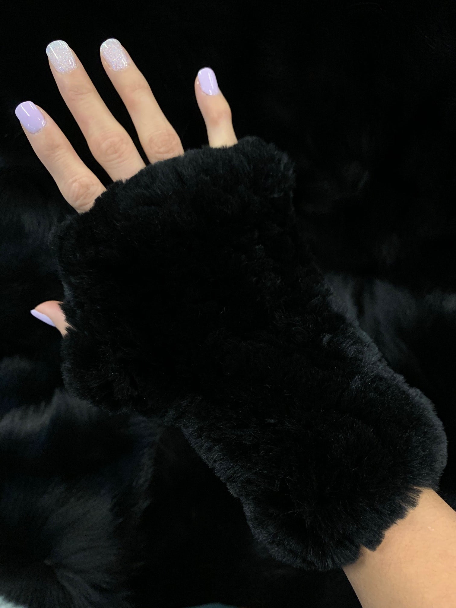 rabbit fur fingerless gloves wholesale