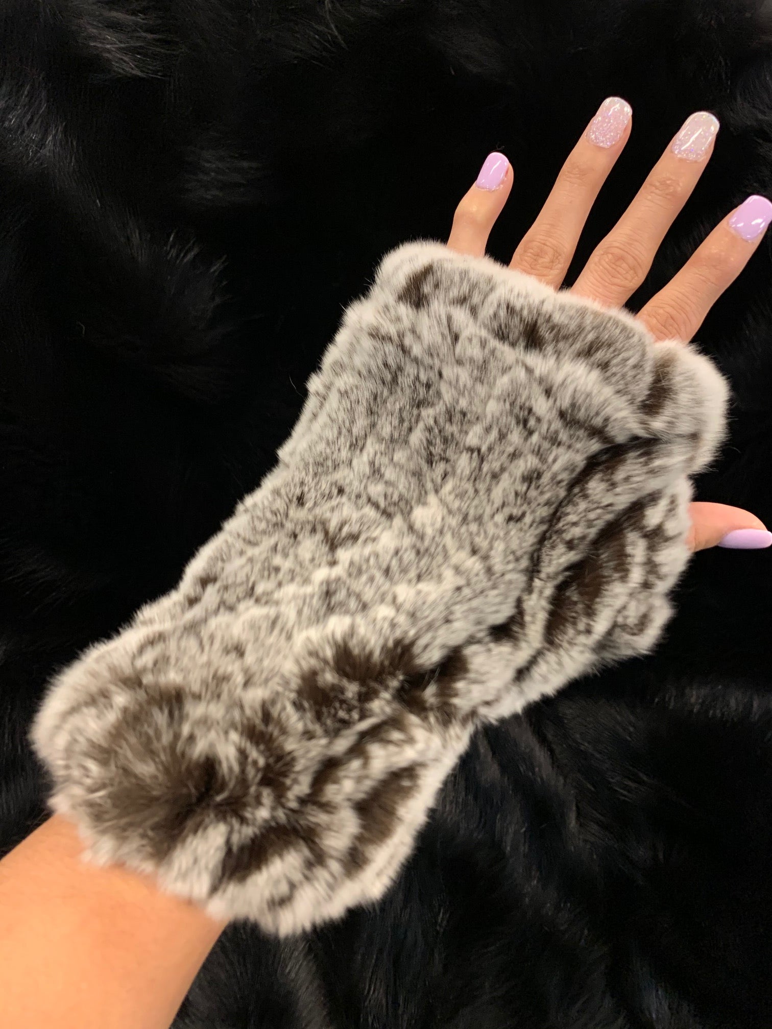 rabbit fur fingerless gloves wholesale