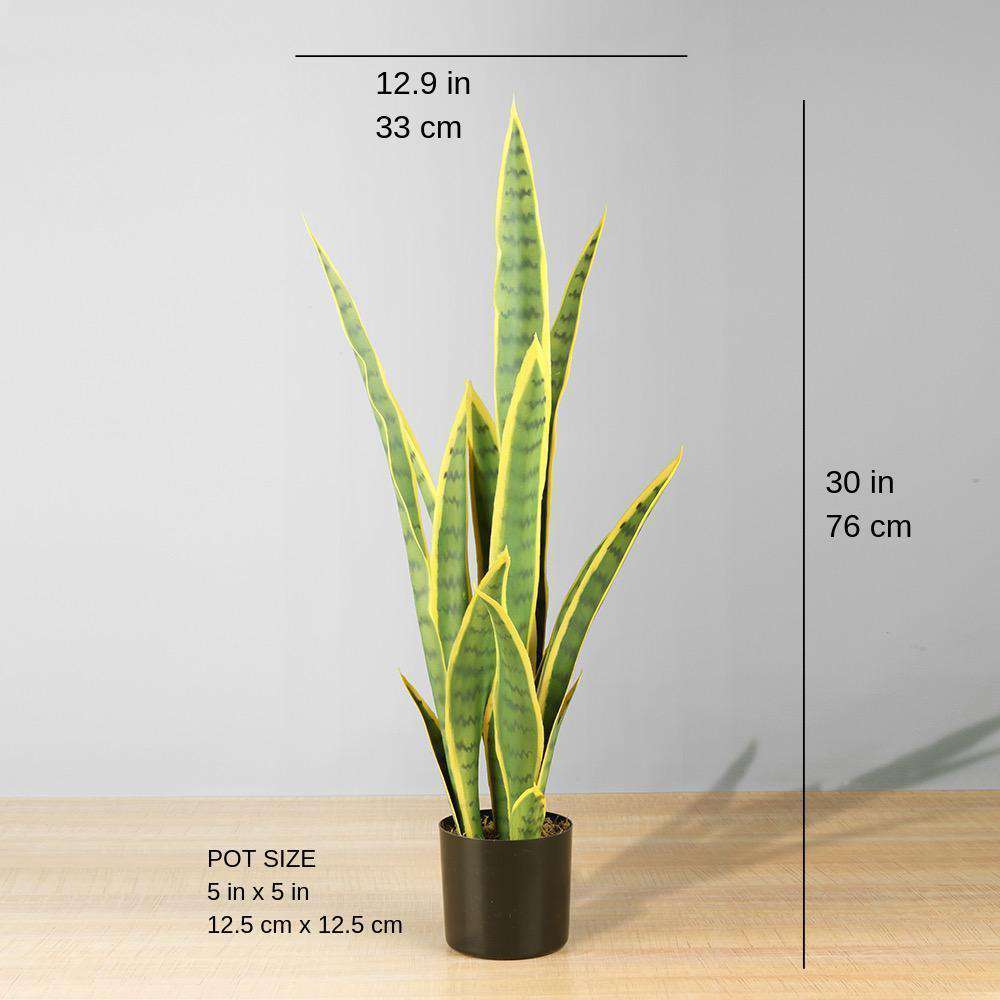 Faux Artificial Snake Plant In Pot Green – RusticReach