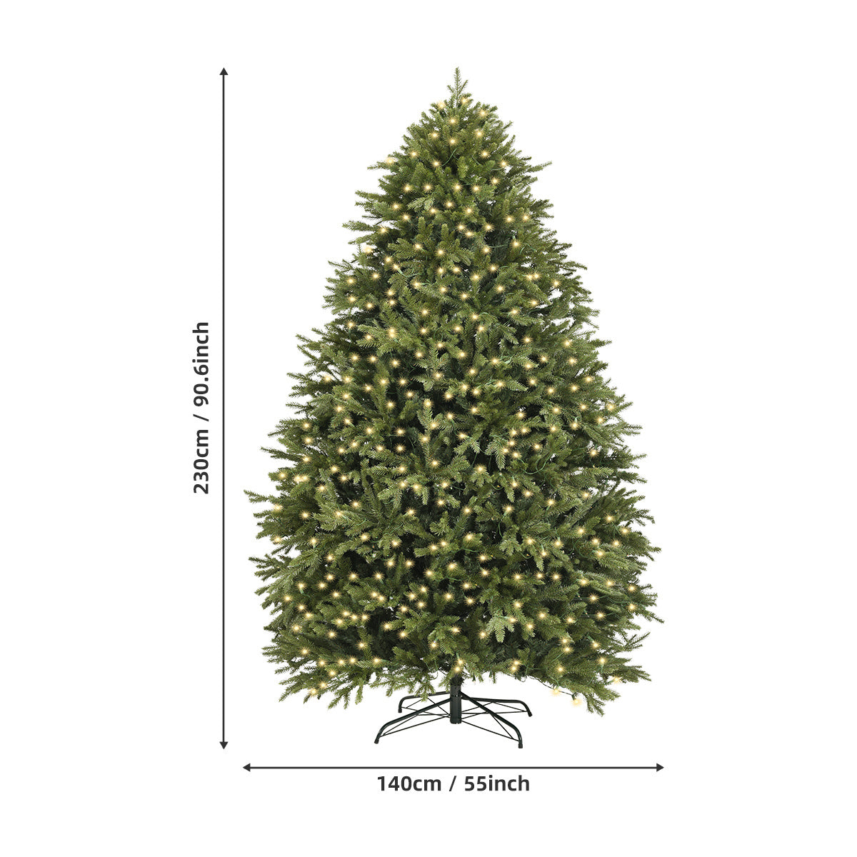 Artiplanto Oscar Most Realistic Artificial Fir Pre-Lit Christmas Tree ...
