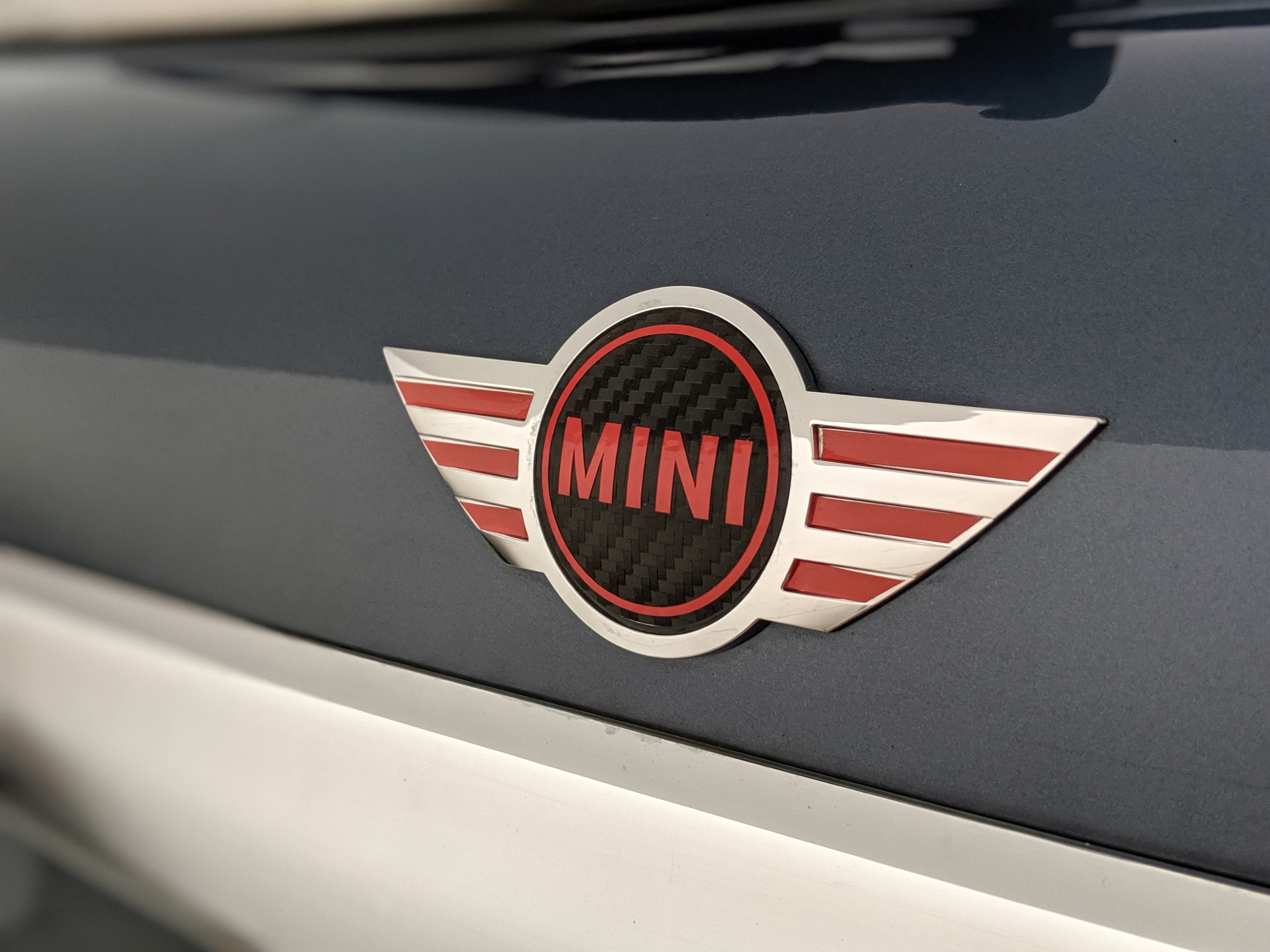 Mini Cooper 3.25 x 1.25 Silver Name Badge