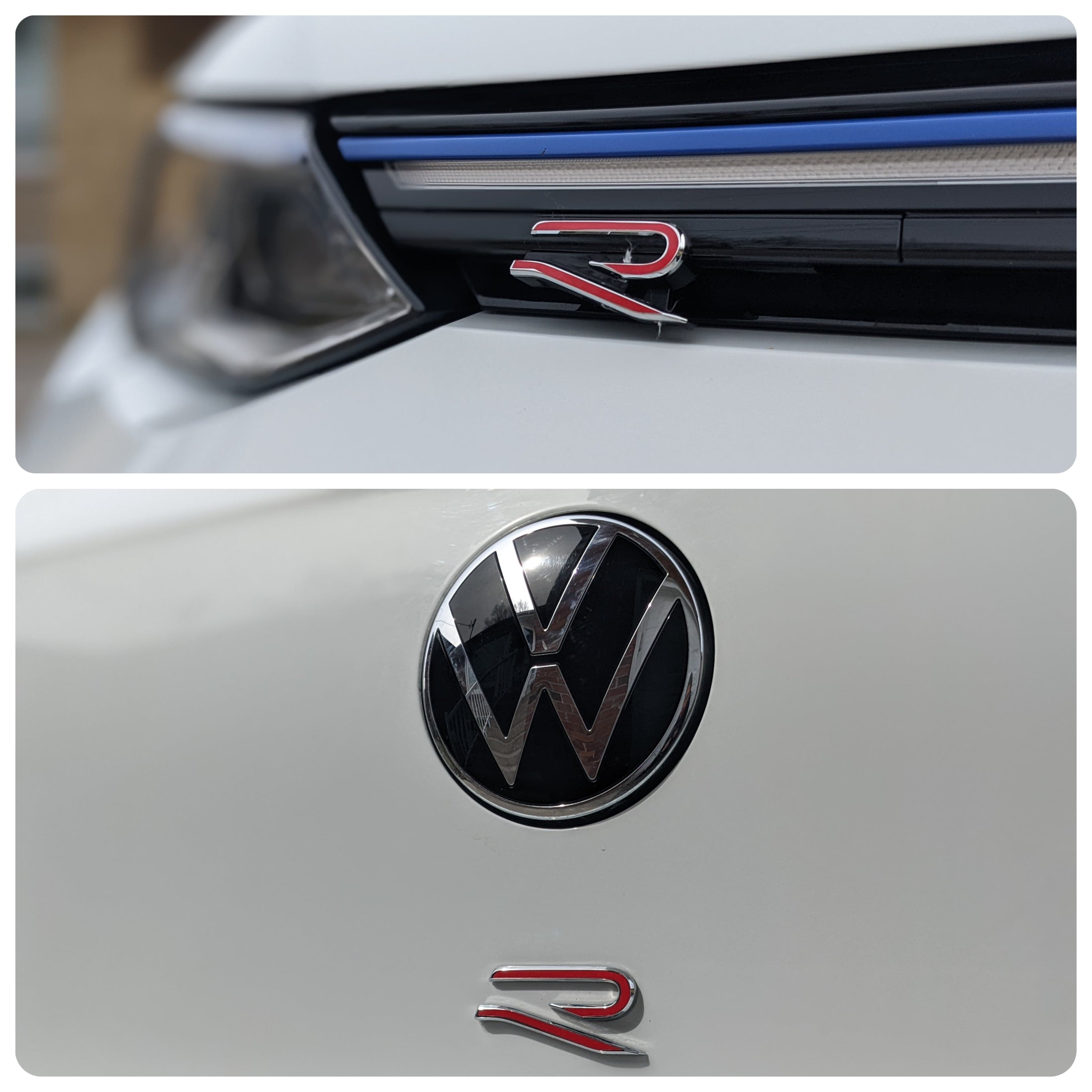Logo VW Blanc Polo / Golf 6 / 7 / 8 / GTI / R