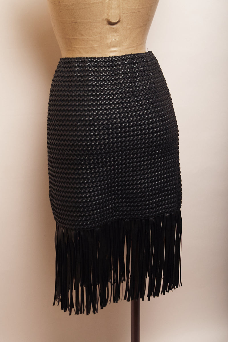 Falda de cuero trenzado – Carousel · Vintage