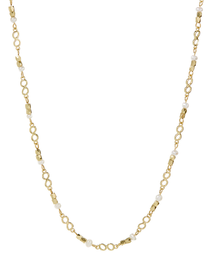 Pearl Infinity Necklace- Gold | Luv Aj