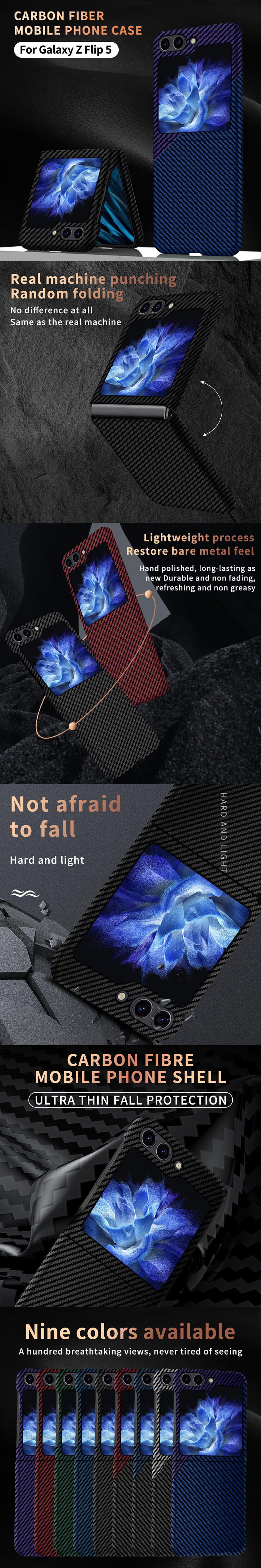 Samsung Galaxy Z Flip5 | Carbon Fiber Phone Case - Dealggo.com