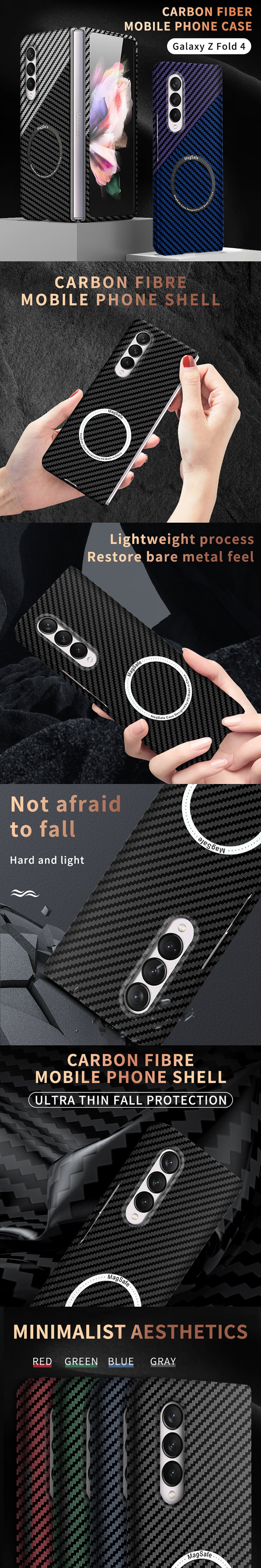 Samsung Galaxy Z Fold Series | Magnetic Carbon Fiber Phone Case - Dealggo.com