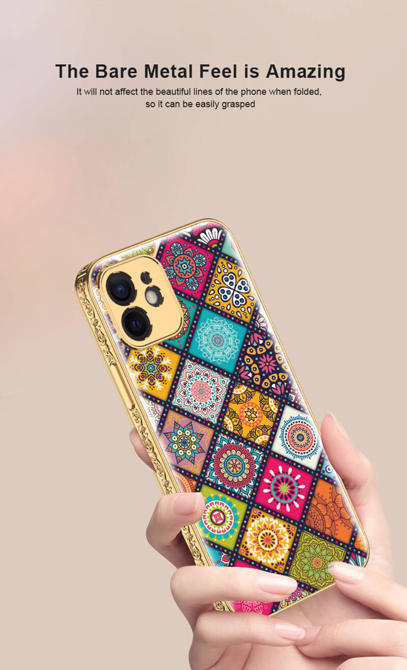 Boho-chic glass painting phone cover for iPhone