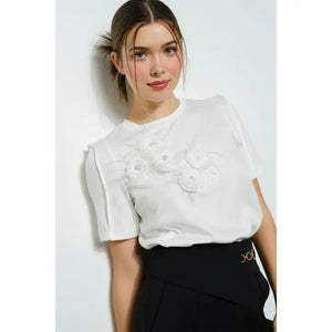 NB Feather and Jewel Short Sleeve Top - The Gathering Shops