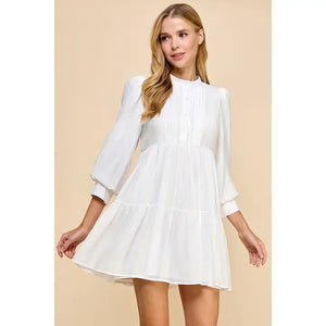 NB Pleated long sleeve dress - The Gathering Shops
