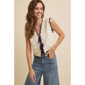 NB Crochet Sweater Vest with Bow - The Gathering Shops