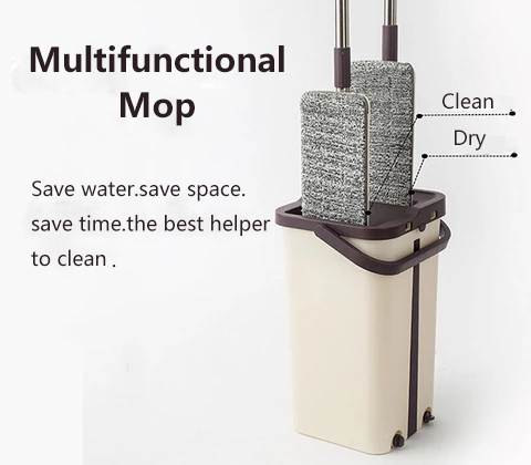 Hands-free lazy mop dry cleaning introduction