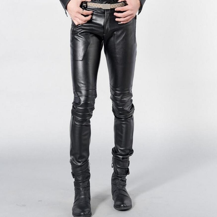 stretch leather trousers