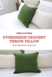 Beginner Friendly Crochet Free Patterns | Evergreen Crochet Throw Pillow