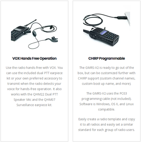 btech baofeng gmrs gmrs-v2 chirp programiing cable