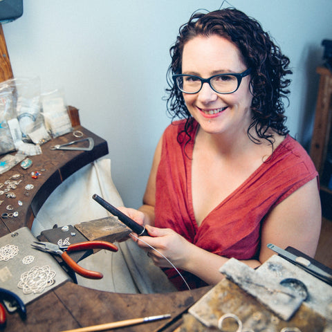 Sinead working at jewellery bench