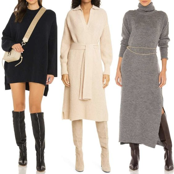 Midi Sweater Dress Boots