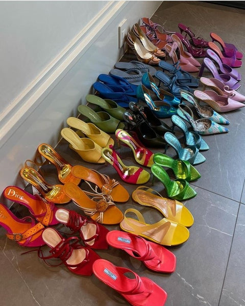 rainbow color pumps shoes