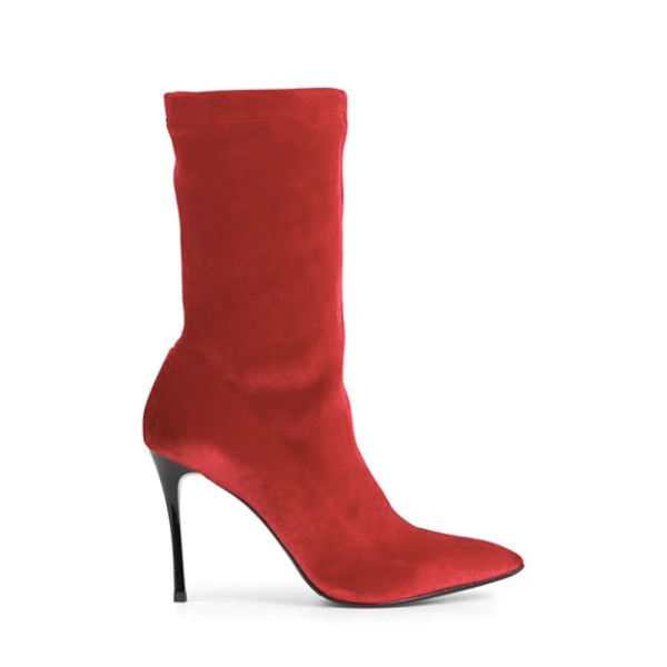 Rosso velour boots Apair eNibbana