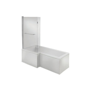 Solarna L Shape 1700x700 Left Hand Shower Bath Pack | Bathroomtrend.co.uk - Bathroom Trend