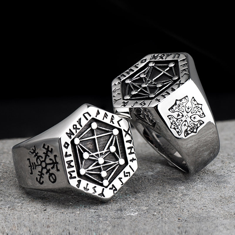 Nordic Viking Rune Stainless Steel Ring – One Click Street