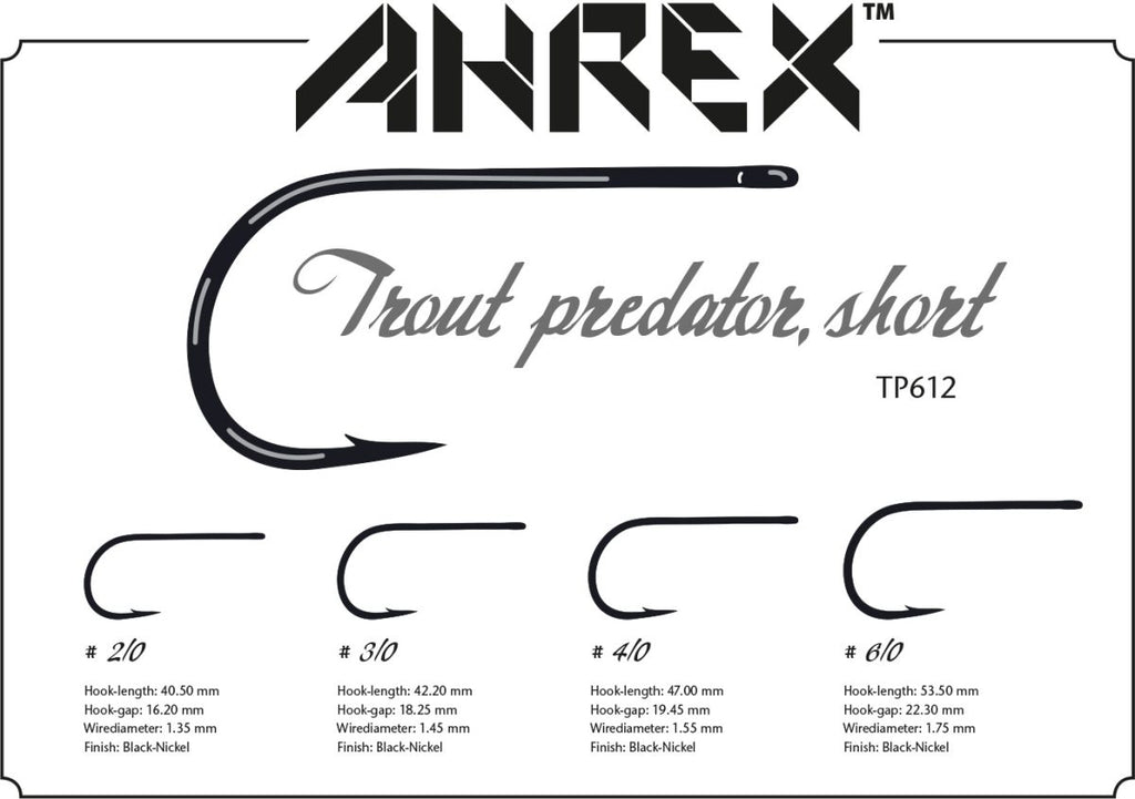 Ahrex Tp650 26 Degree Bent Streamer #1/0 Trout Fly Tying Hooks