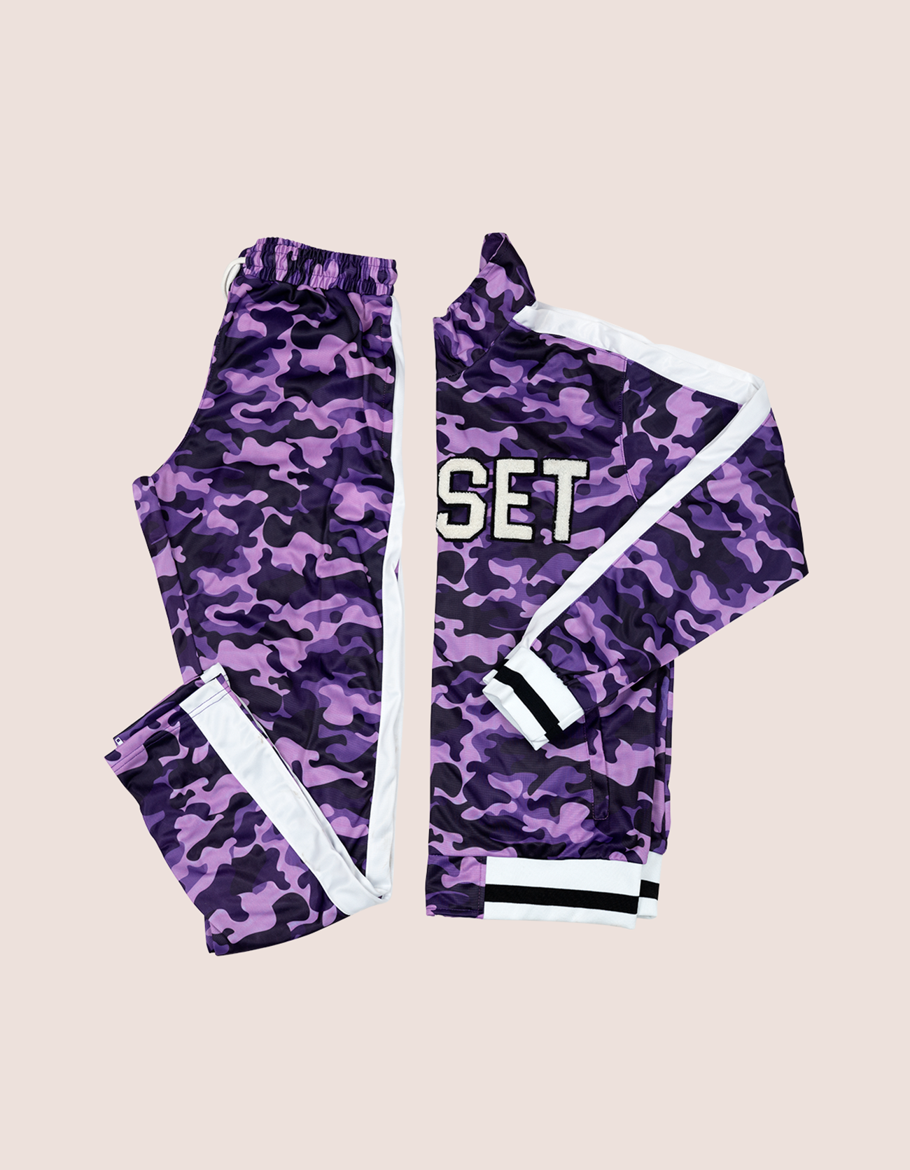 purple camo tracksuit