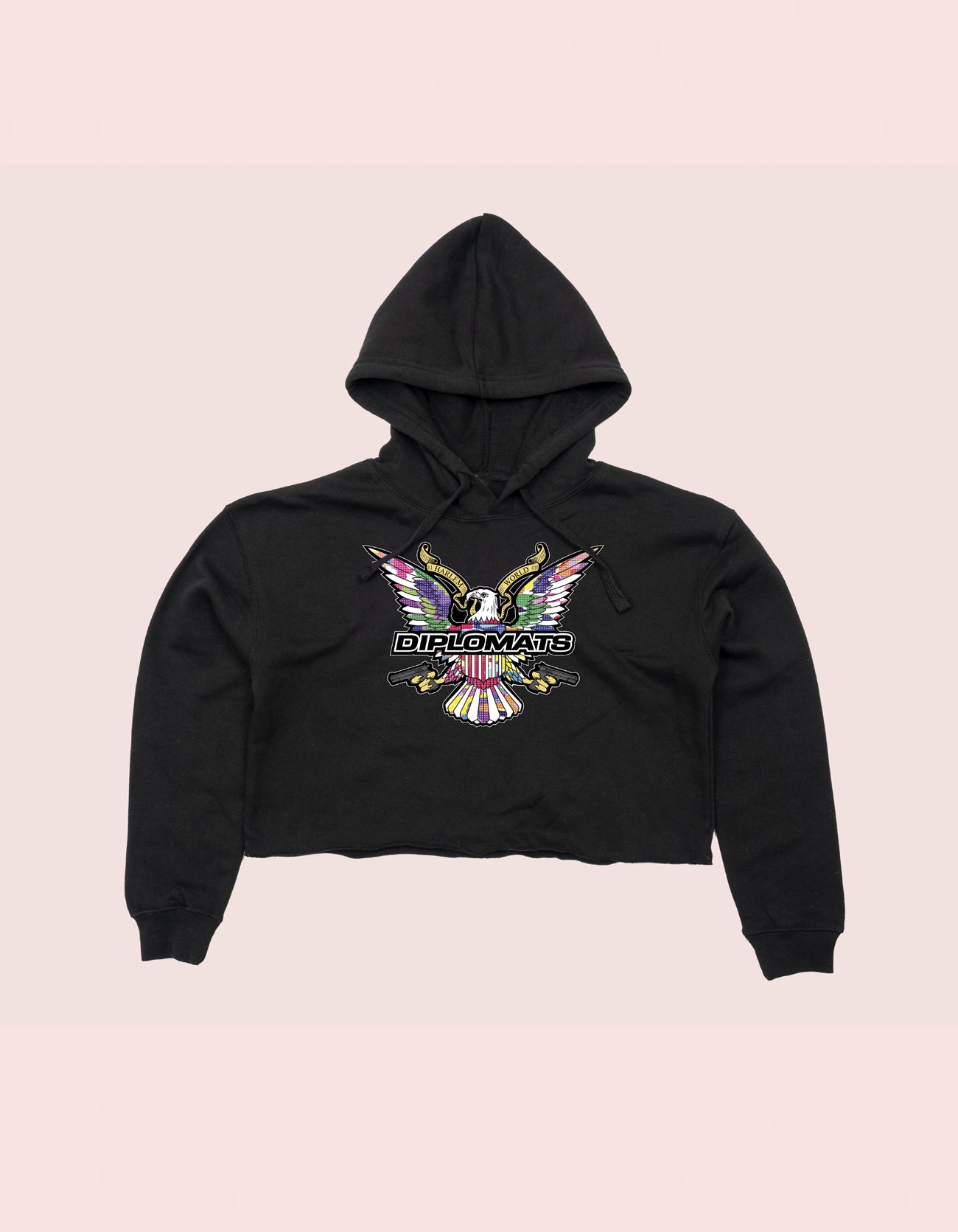 crop top hoodie black