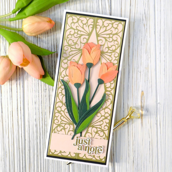 Spellbinders Layered Tulips and Half Slimline Diamond by Kathy ...