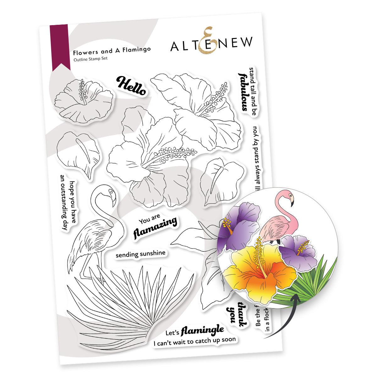 Altenew - Clear Stamps - Flowers and A Flamingo