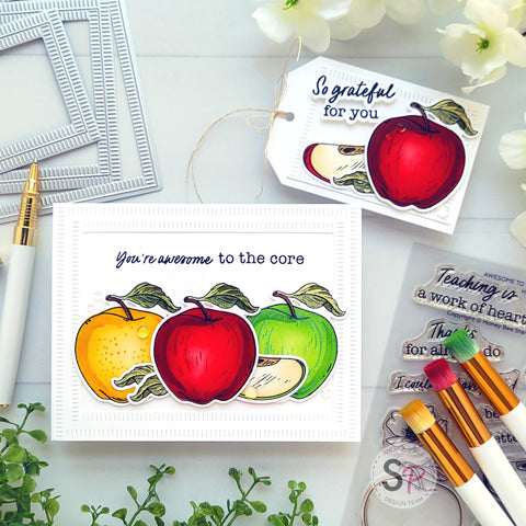 Apple projects by Andrea Shell | Awesome to the Core stamp by Honey Bee Stamps