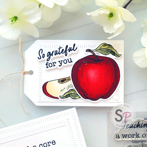 Apple projects by Andrea Shell | Awesome to the Core stamp by Honey Bee Stamps