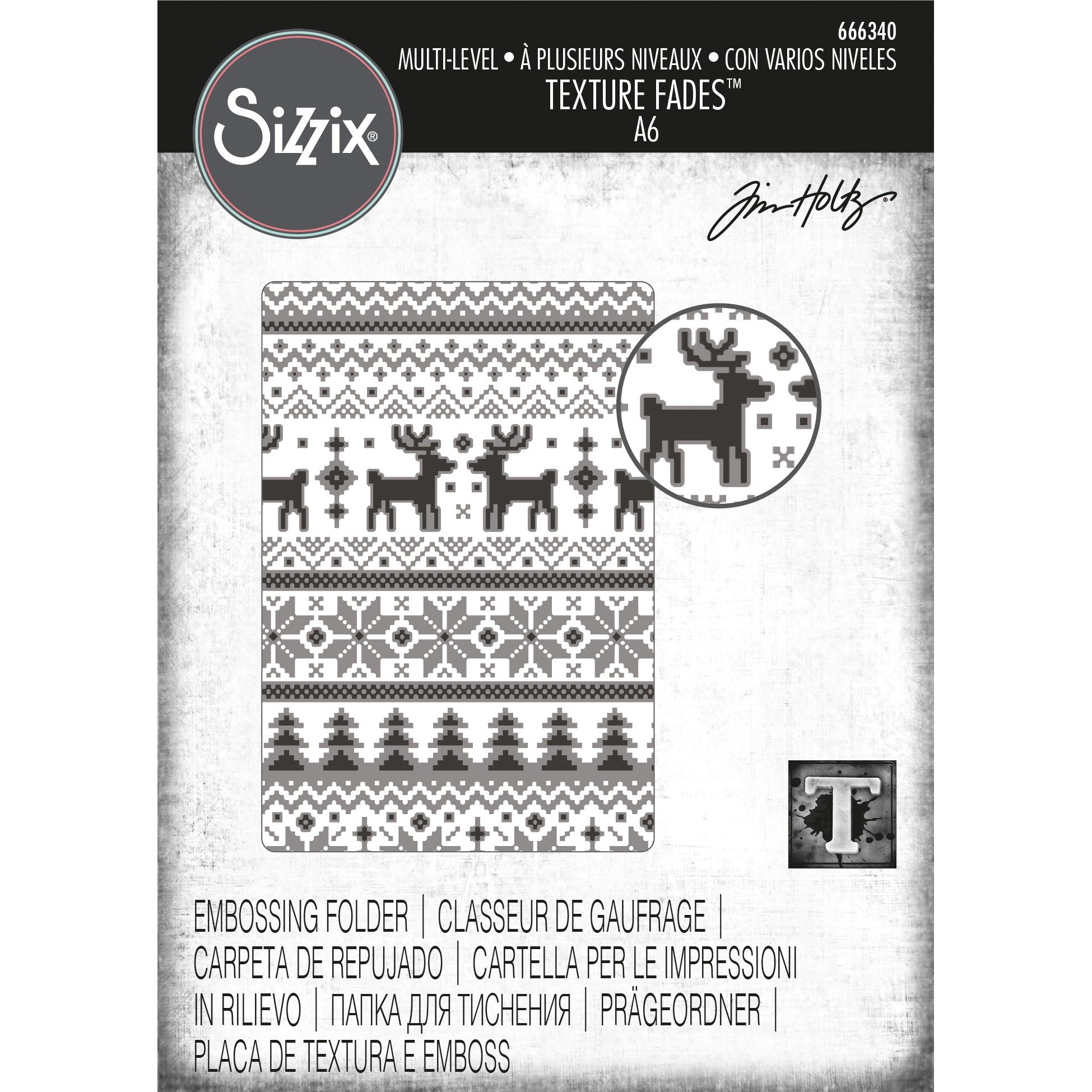 Sizzix - Tim Holtz - Multi-Level Texture Fades Embossing Folder - Holiday Knit