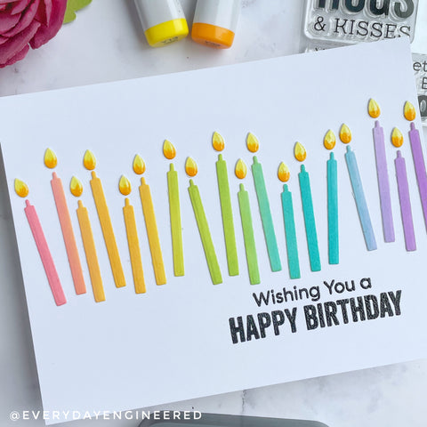 Rainbow Candle Birthday Card (with MFT Stamps) by Farhana – ScrapbookPal