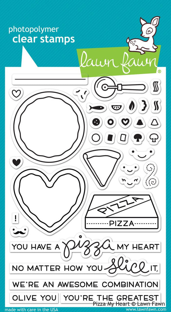 Lawn Fawn - Clear Stamps - Pizza My Heart