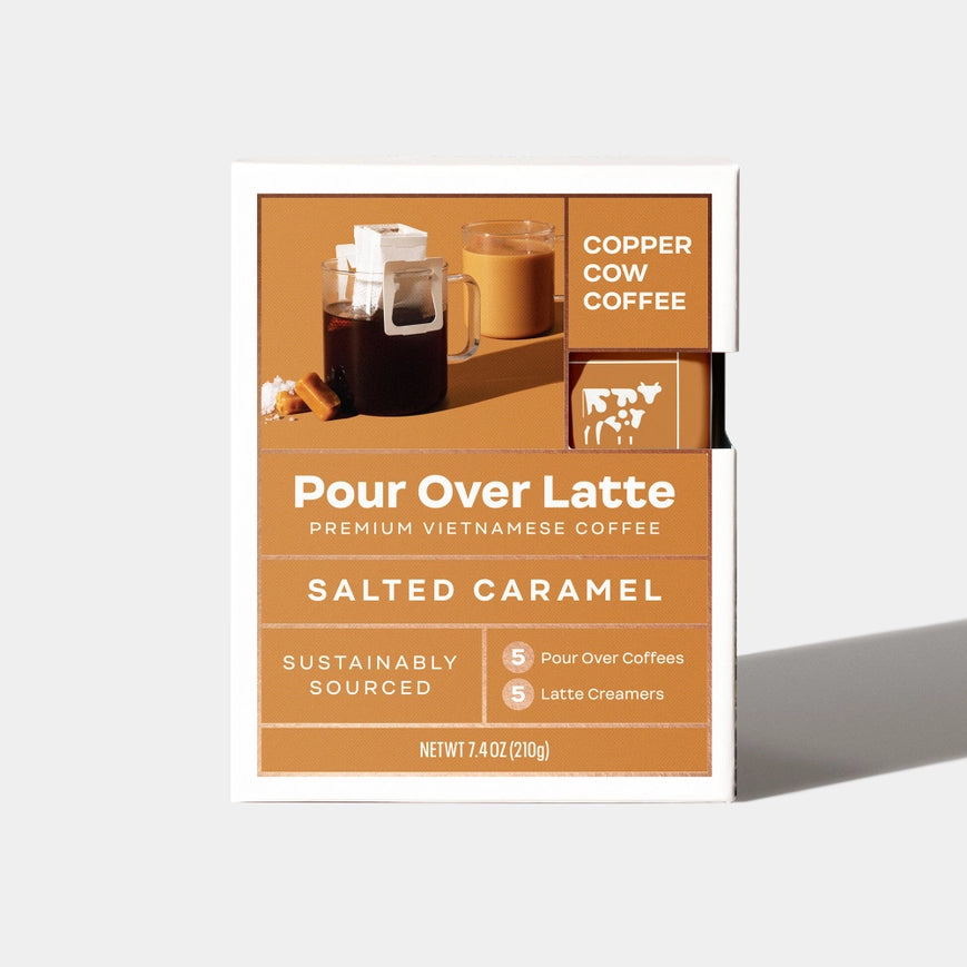 Single Serve Salted Caramel Latte Pour Over Coffee - Pack of 5
