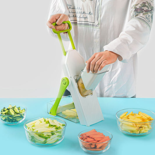 Vegetable Chopper, Multi-Function Shredder Hand Roll Rotary Cutter Gra