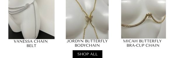 Ofinie body chains and bra-cup chain gold plated 
